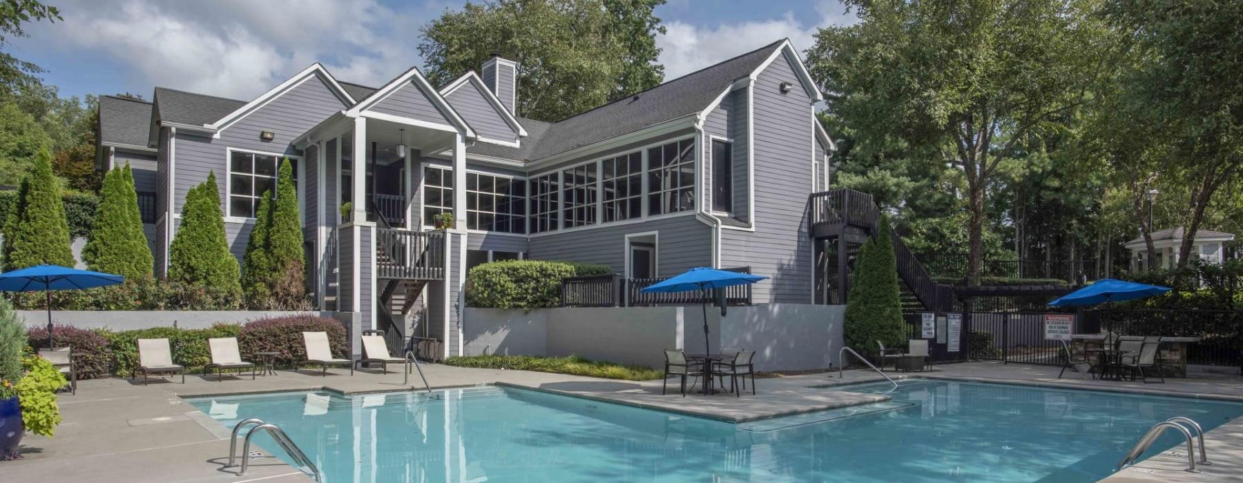 a house with a pool