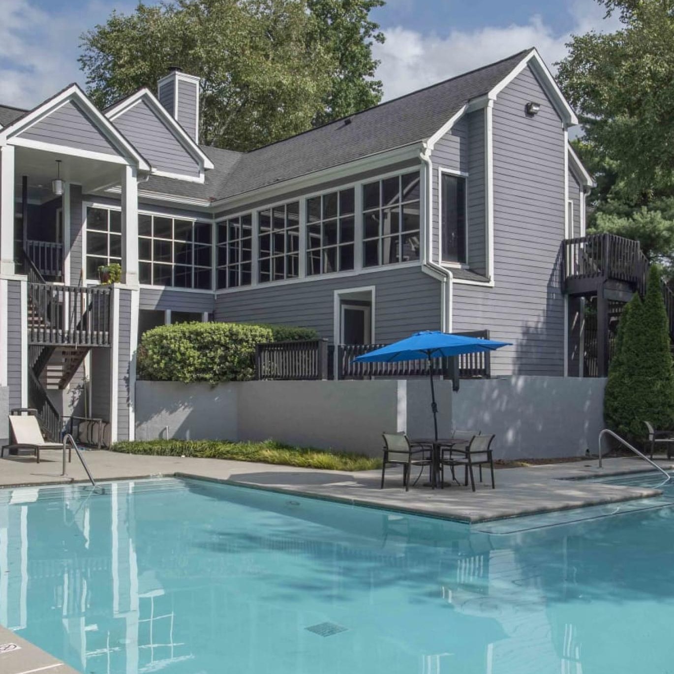 a house with a pool